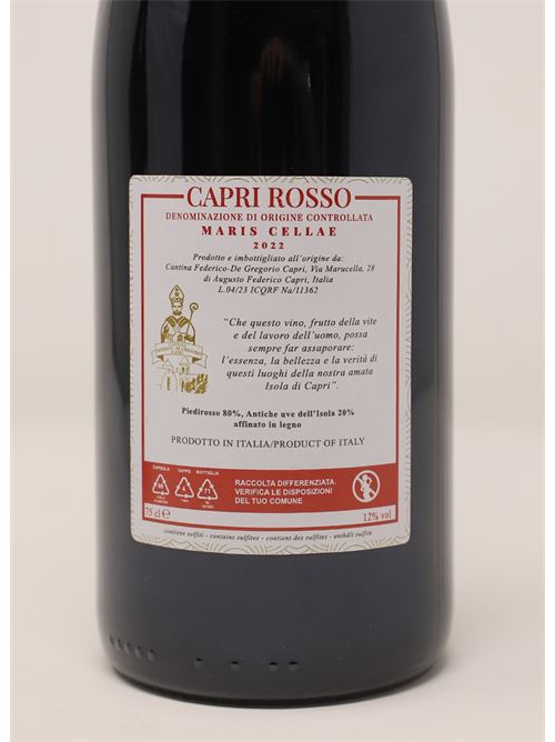 Vino rosso Doc di Capri Cantina Federico-De Gregorio Capri | MARISCELLAEROSSO